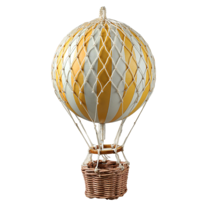 Hot air balloon toy home decor boys room style accent light yellow