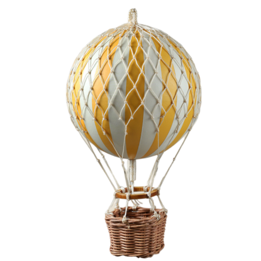 Hot air balloon toy home decor boys room style accent light yellow