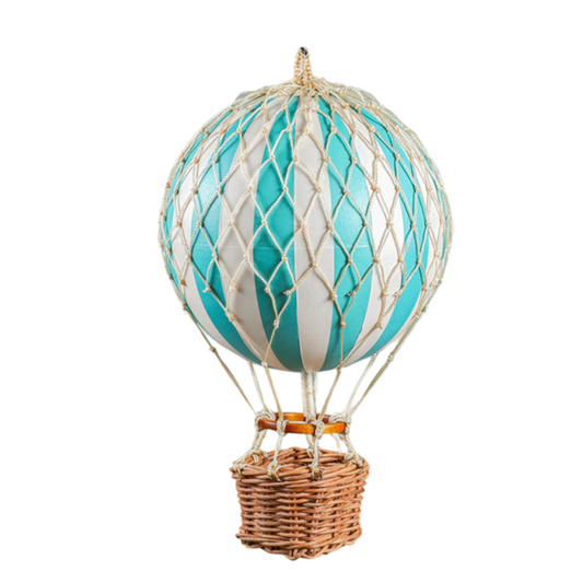 Hot air balloon toy home decor boys room style accent aqua light blue