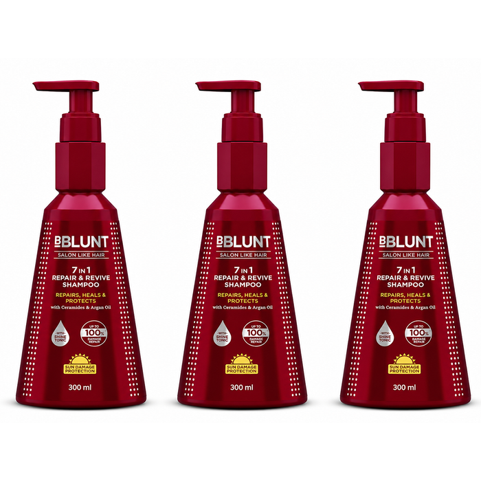 7 in 1 Repair & Revive Shampoo for Upto 100% Damage Repair - 300ml(Pack of 3)