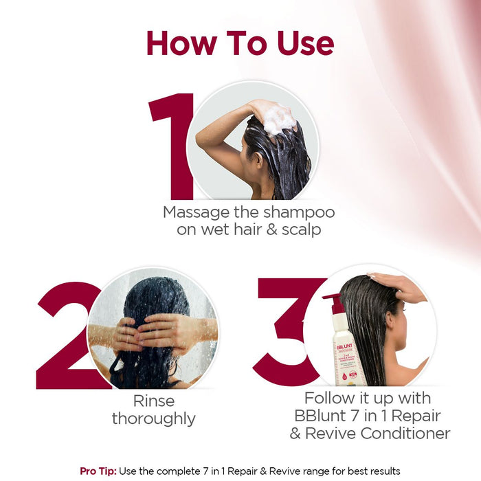 7 in 1 Repair & Revive Shampoo for Upto 100% Damage Repair - 300ml(Pack of 3)