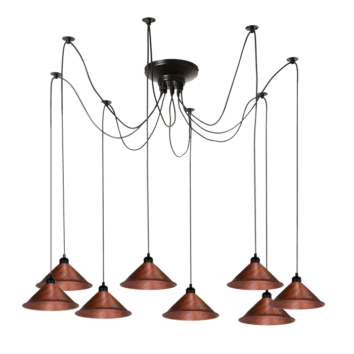 8 Head Spider Light Industrial Pulley Pendant E27 Retro Ceiling Rose~1000