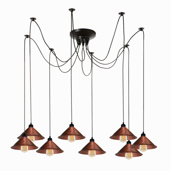 8 Head Spider Light Industrial Pulley Pendant E27 Retro Ceiling Rose~1000