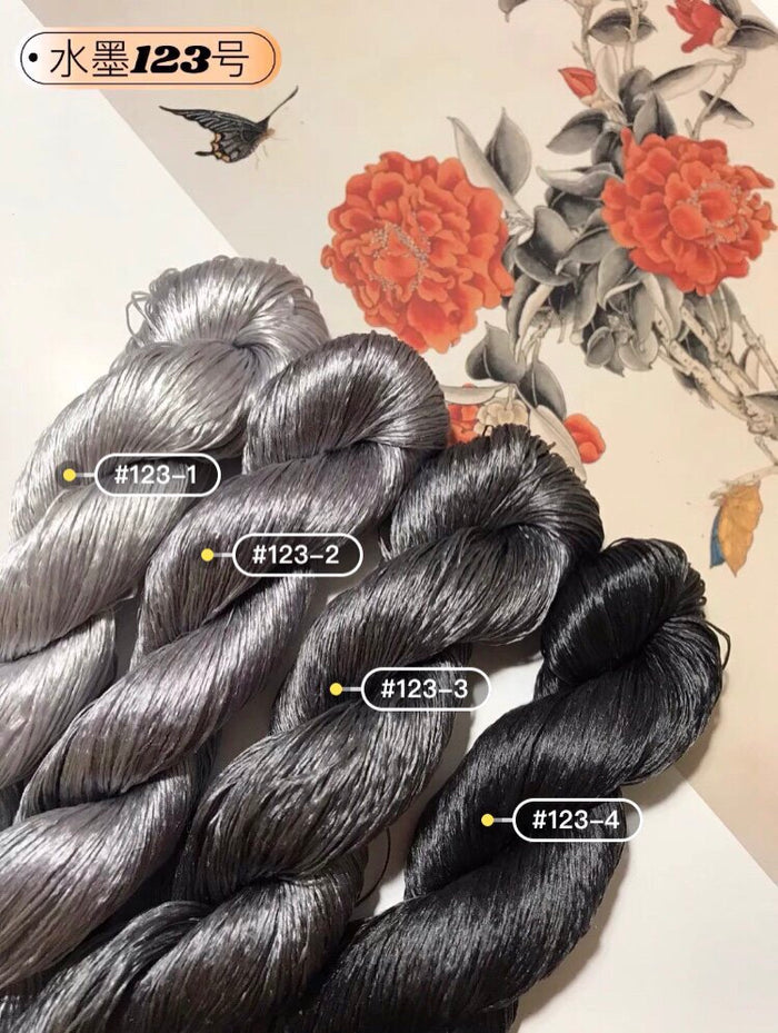 80m Suzhou Embroidery Untwisted Mulberry Silk Thread(#123    80m*4) - Ronghua Threads