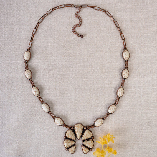 92244 - Squash Blossom Necklace - Ivory & Copper