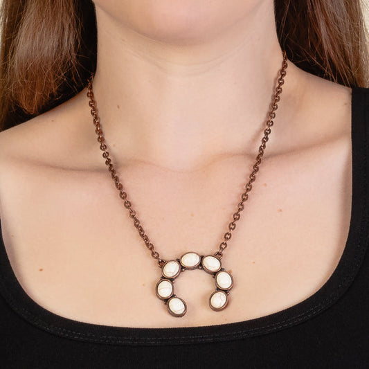 92247 - Squash Blossom Necklace - Ivory & Copper