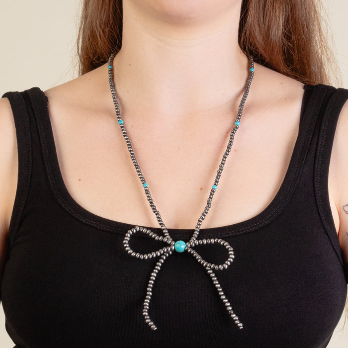 92253 - Squash Blossom Necklace - Turquoise & Silver