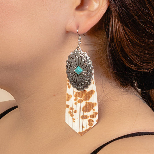 93095 - Squash Blossom Tassel Earrings - Brown