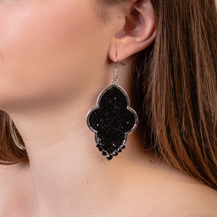 93191 - Glitter Earrings - Black