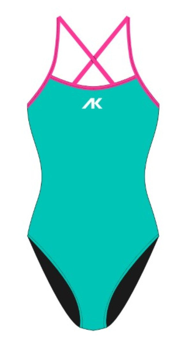 Pink AK Womens AK Tieback swimsuit with a stylish tieback design, perfect for beach or poolside wear.