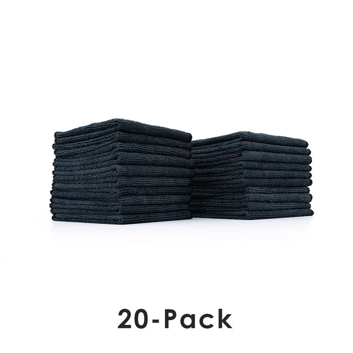 All Purpose Terry black stack view with the text "20-Pack" on a white background.