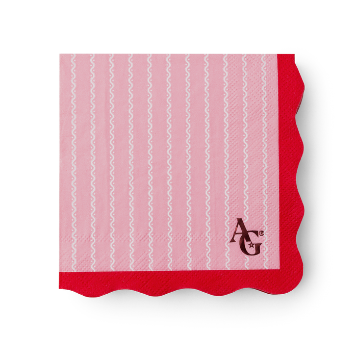 American Girl™ x Bonjour Fête Pink Pinstripe Small Napkins (Set of 20)