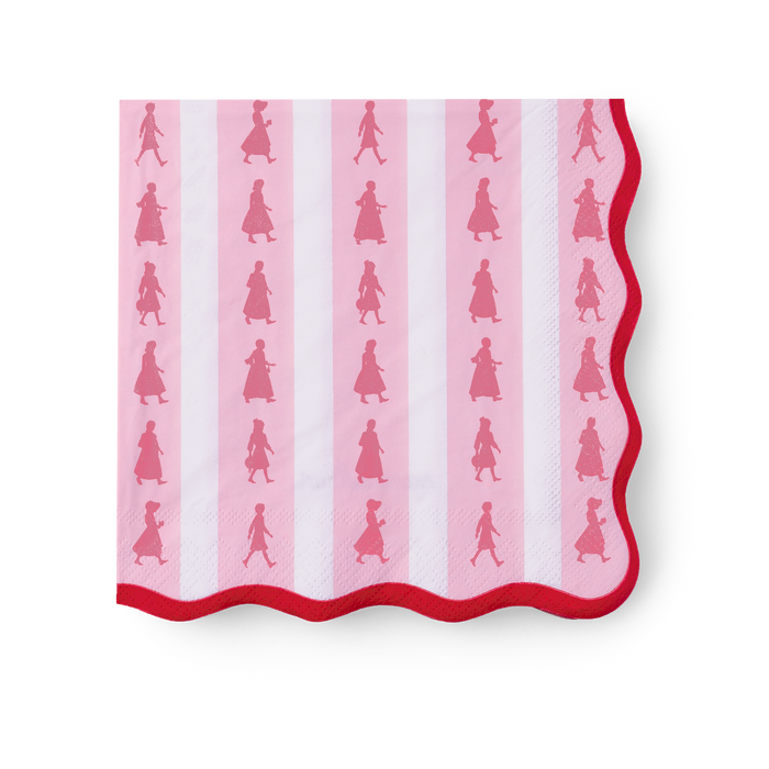 American Girl™ x Bonjour Fête Pink Stripe Large Napkins (Set of 20)