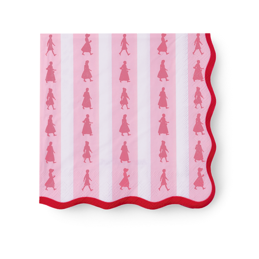 American Girl™ x Bonjour Fête Pink Stripe Large Napkins (Set of 20)