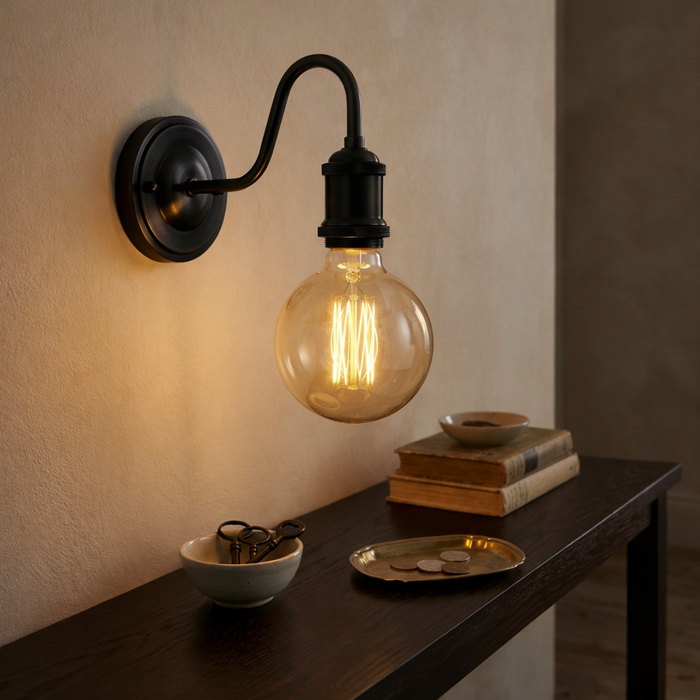 Antique Black Swan Neck Wall Light– E27 Indoor~5670