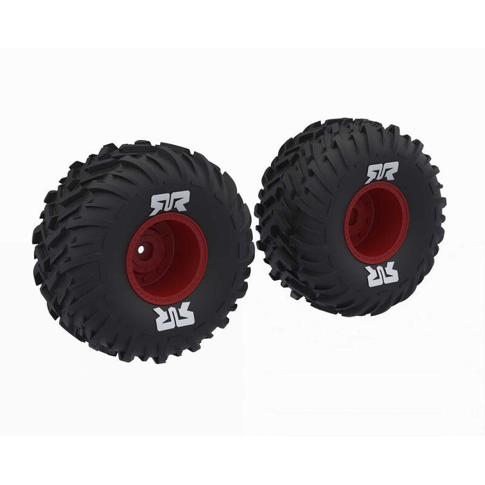 ARA-2574 dBoots Cut Chevron MT Tire Set Glued - Red
