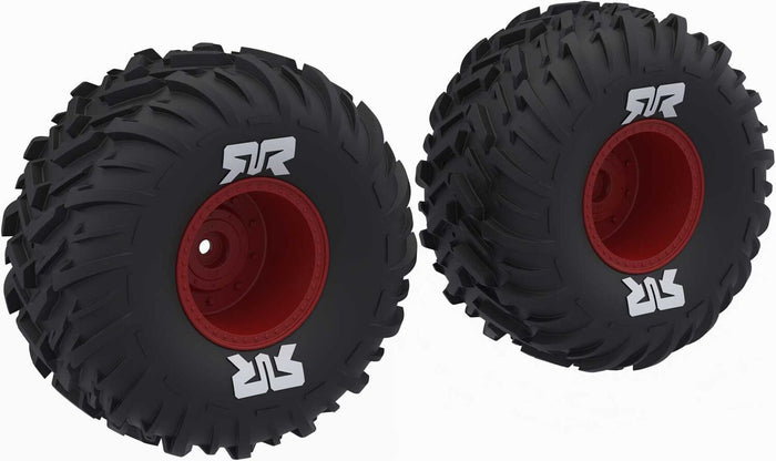 dBoots Cut Chevron MT Tire Set Glued, Red