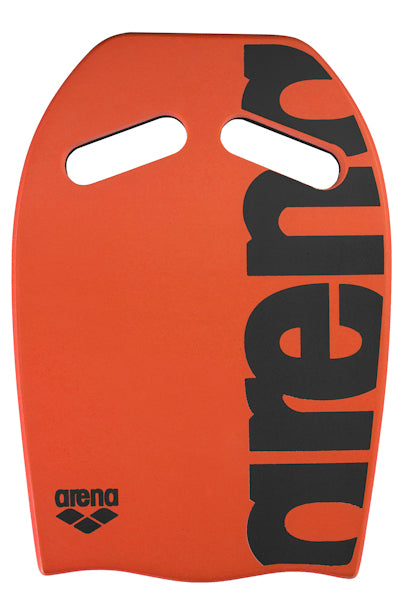 Orange Arena kickboard for swimming training, featuring a sturdy foam construction and ergonomic design for swimmer support.