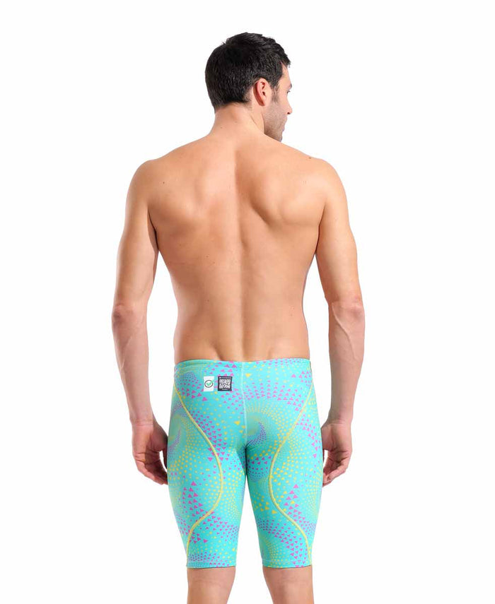 Arena men's Powerskin ST Next Ltd Edition jammer in Fireflow Seaglass, featuring sleek swimwear design with textured fabric.
