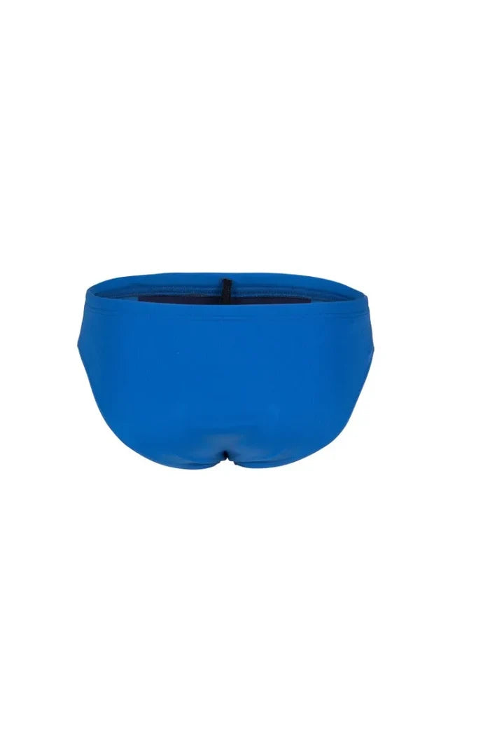 Blue Arena men's team swim briefs with a solid design, made for competitive and recreational swimming.