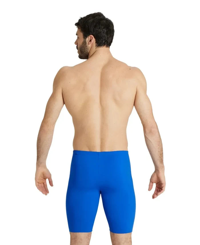 Blue Arena men's team swim jammer, tight-fitting swimwear for competitive swimming, made of durable, high-performance fabric.