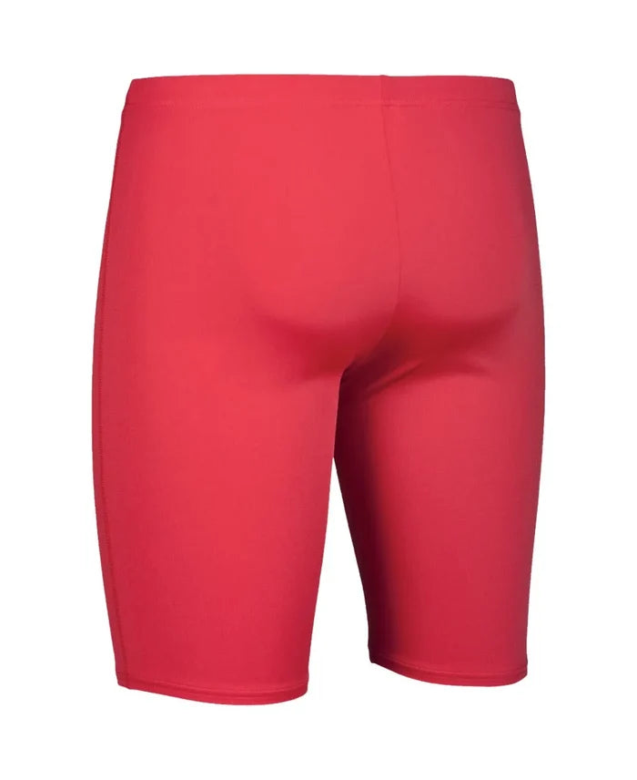 Arena men's team swim solid jammer, close-up of the blue swim jammers designed for competitive swimming.