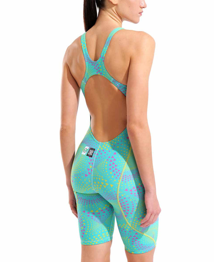 Arena Women's Powerskin ST Next Ltd Edition Kneesuit in Fireflow Seaglass with sleek, high-performance design for competitive swimming.