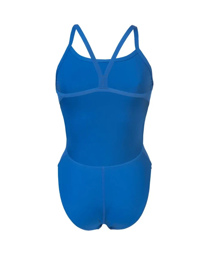 Blue Arena Women's Team Challenge Solid Swimsuit, front view showing sleek, supportive design ideal for competitive swimming.