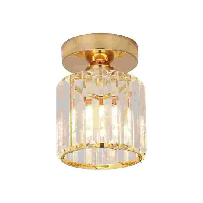 Art Deco plafondlamp Brass Messing Met Helder Glas E27 ~6061