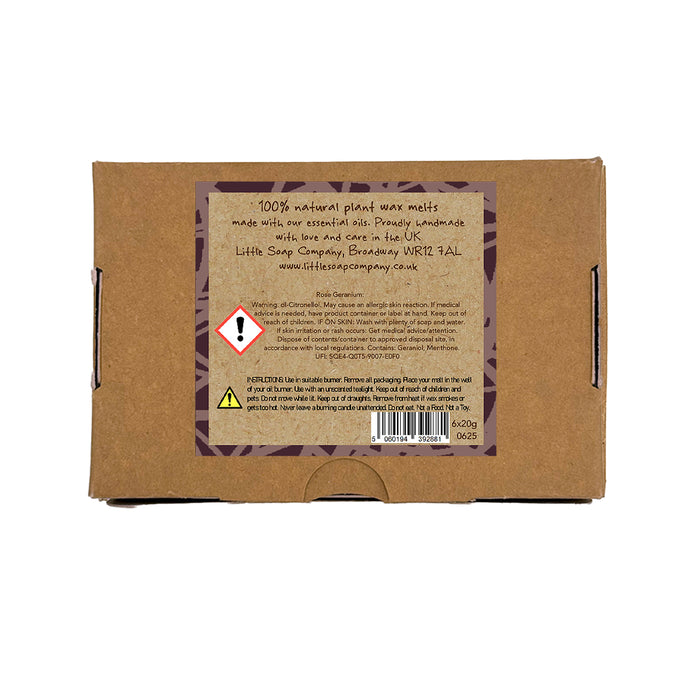 Artisan Rose Geranium Natural Wax Melts (6 x 20g)