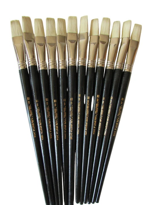 Artist Brushes White Bristle Flat shape #18 for oil and acrylic