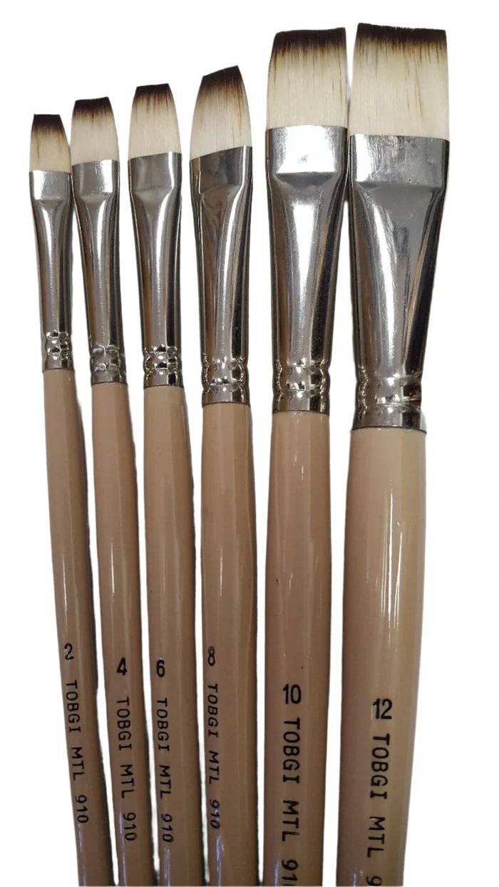 Artist Synthetic Hair Oil/Acrylic brushes long handle