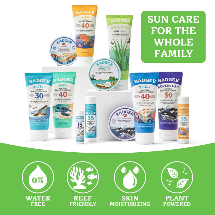 Badger - Badger Aloe Vera Gel for Face & Body, Sunburn Relief