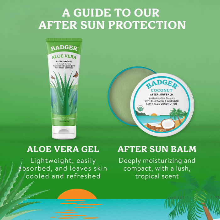 Badger - Badger Aloe Vera Gel for Face & Body, Sunburn Relief