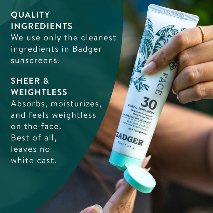 Badger - Badger Mineral Face Sunscreen SPF 30, with Zinc Oxide