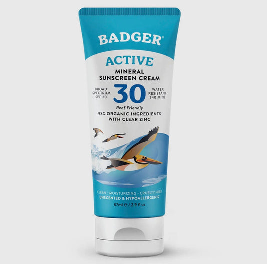 Badger Active Mineral Sunscreen Cream - SPF 30