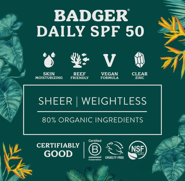 Badger Daily SPF 50 Mineral Sunscreen