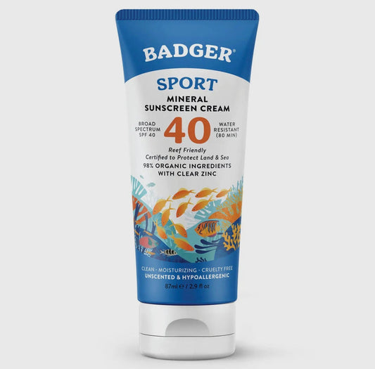 Badger Sport Mineral Sunscreen Cream - SPF 40