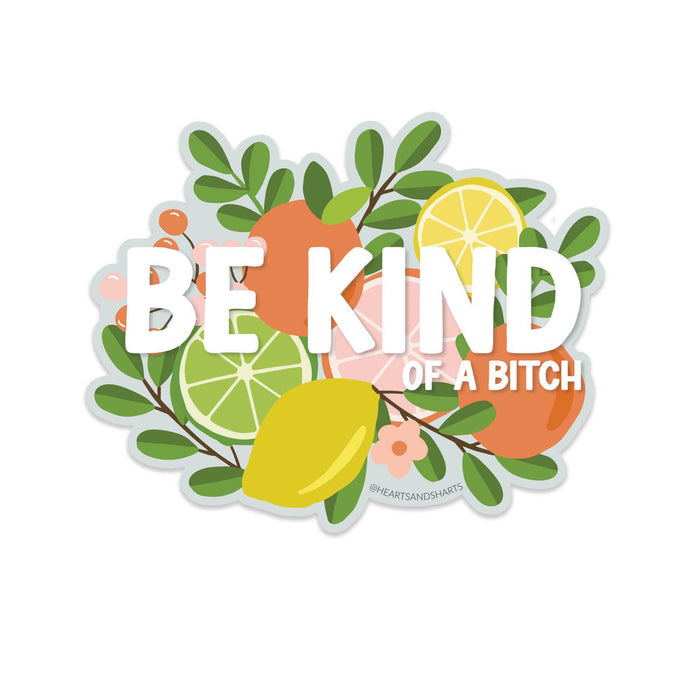 BE KIND FLORAL 3X3 ILLUSTRATED VINYL STICKER - NO AI