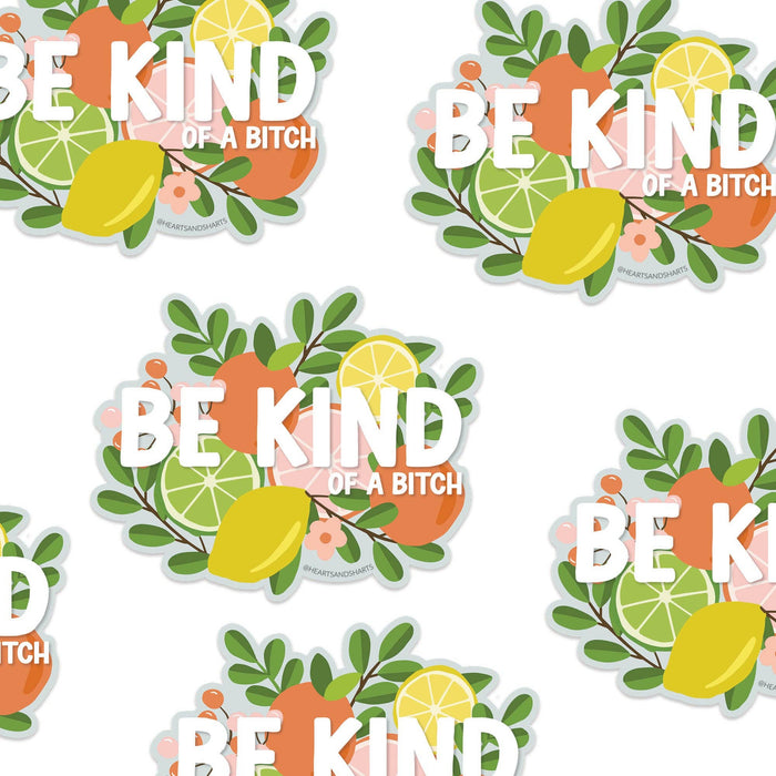 BE KIND FLORAL 3X3 ILLUSTRATED VINYL STICKER - NO AI