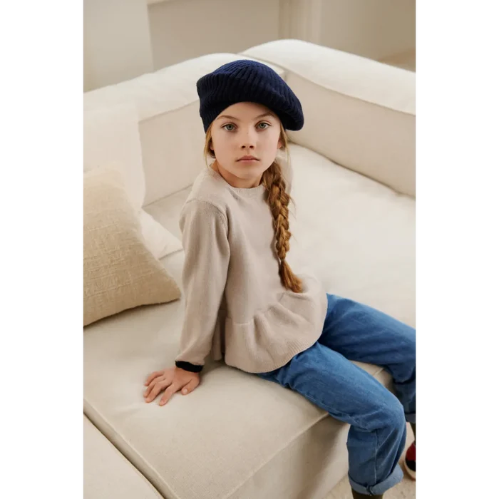 Liewood - Beret Hat - Borg - Classic Navy - Lifestyle Cut 5