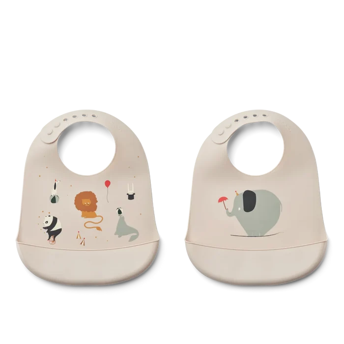 Liewood - Bib - Silicone - Set Of 2 - Circus/Sandy