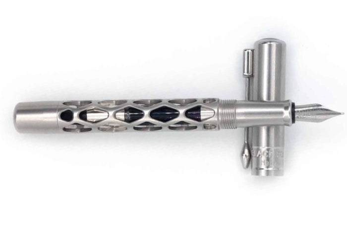 Black Forest Pens Rhombus Fountain Pen - Stainless Steel