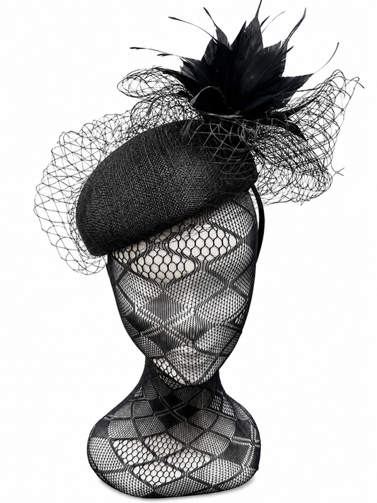 Black Netted Hairband Fascinator