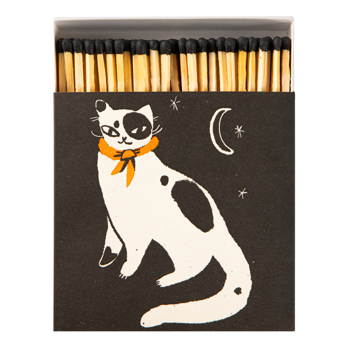 Black Spotted Kitten | Square - Safety Matches