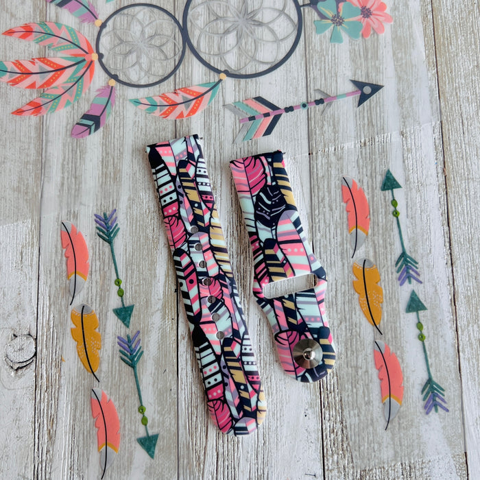 Bohemian Feathers Print Silicone Band For Fitbit Versa 1/2