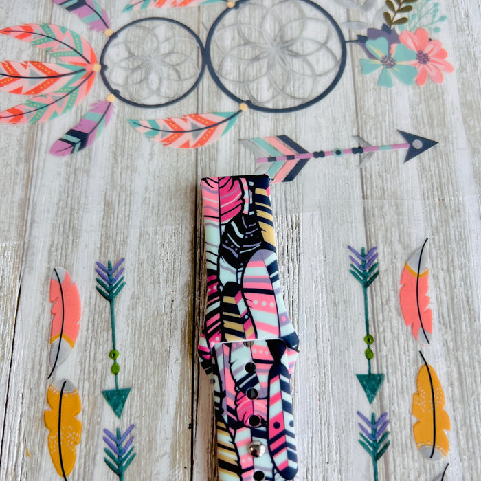 Bohemian Feathers Print Silicone Band For Fitbit Versa 1/2