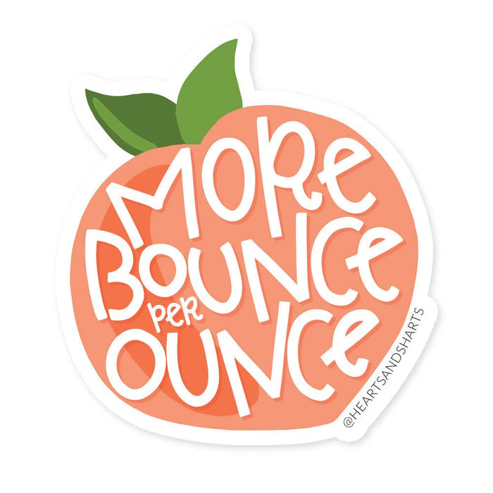 BOUNCY PEACH ILLUSTRATED 3X3 VINYL STICKER - NO AI