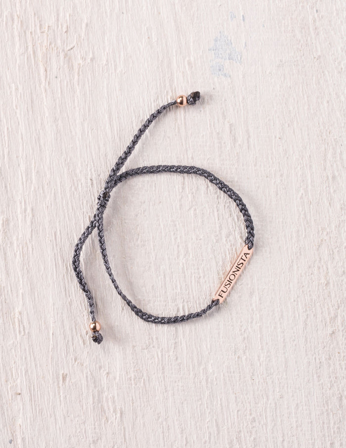Fusionista - Dark Grey-Blue Bracelet/Gold Lettering