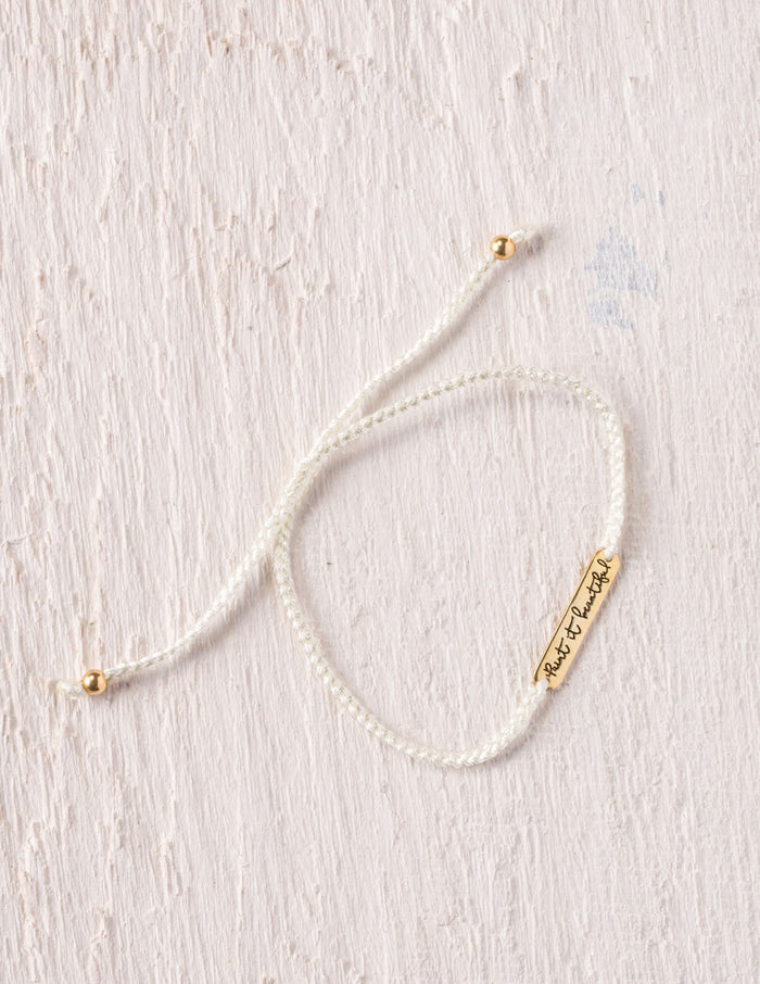Paint it Beautiful - White Bracelet/Gold Lettering